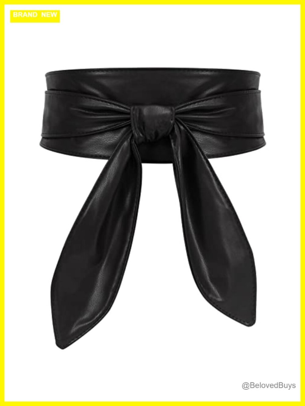 Wide PU Leather Obi Belt Wrap Waistband Knotted Belt for Dresses